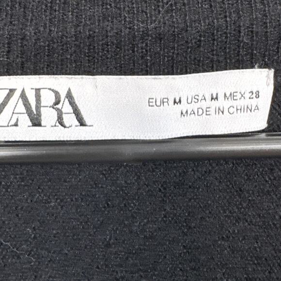 Zara Wool Sweater Oversized Fit Dolman Sleeves Black SZ M Lightweight Effortless - Picture 8 of 10